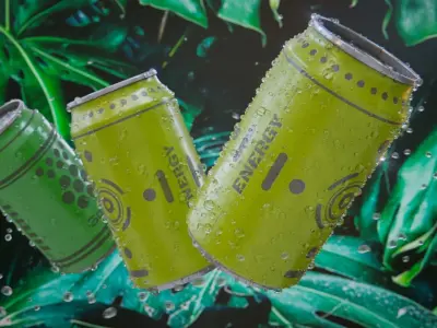 Sci Fi Cans Product Studio and Droplets Generator Low-poly 3D model