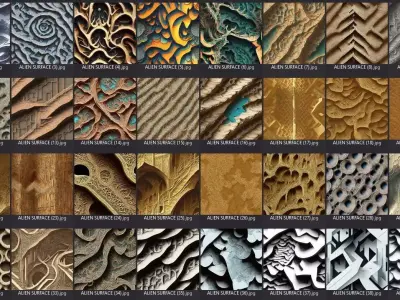 40 Seamless Sci-fi Alien Surface and Artwork Texture