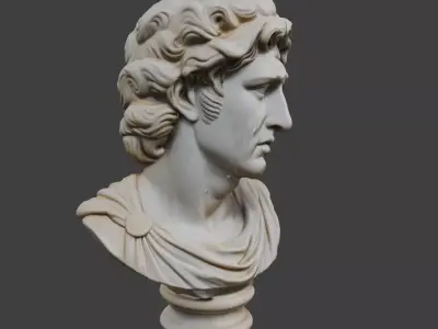 Bust of Apollo Cry Low-poly 3D model