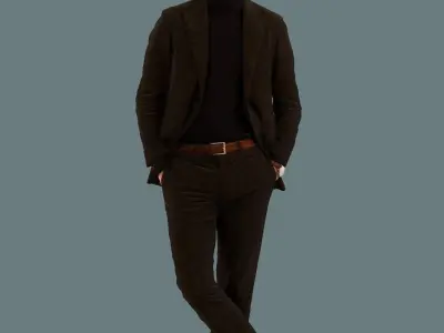 Set of 3D men standing in various poses 3D model
