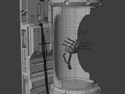 Sci Fi Lab Capsule Low-poly 3D model