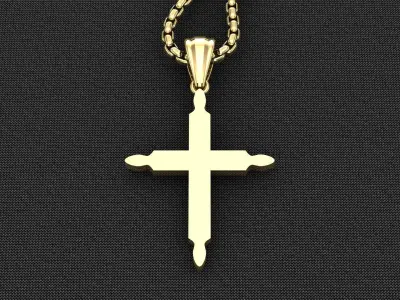 High Cross Pendant Light Gold 18K 3CP072 3D model