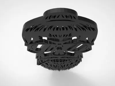 SMOKING SKELETON 3D ART FRAME 3D print model