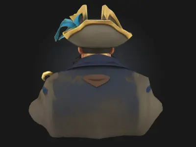 Captain Mustachio  Stylized Pirate Character 3D model