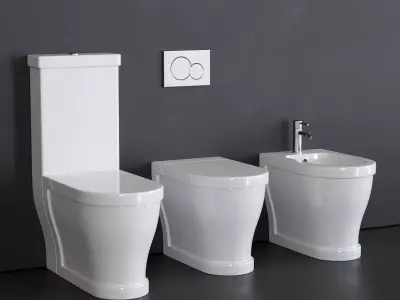 Ceramica Cielo Opera bidet and toilet Low-poly 3D model