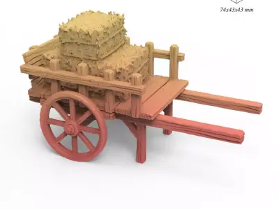 Cart with Hay Free 3D print model
