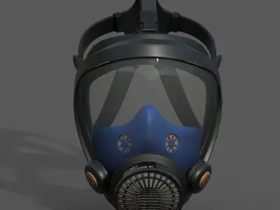 Gas mask helmet protection classic fantasy futuristic  Low-poly 3D model