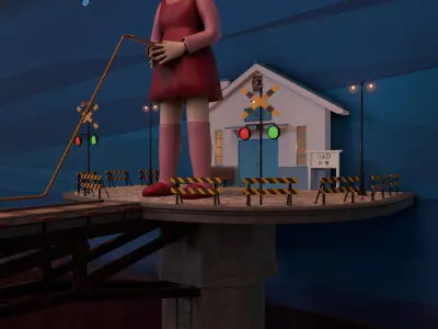 Squid Game Jump Rope Map 3D model