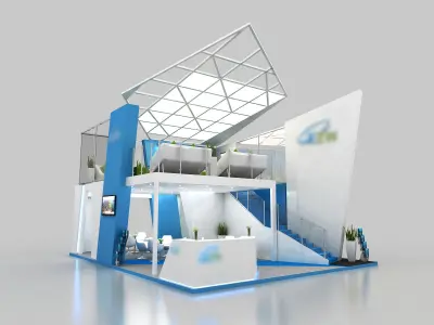 Double Decker Exhibition Stand 3D model