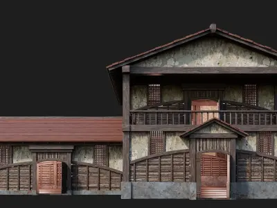 Medieval House Building 4K Textures GameReady 158 Low-poly 3D model