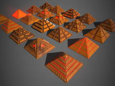 Sci-Fi Pyramid Plastic Low-poly 3D model