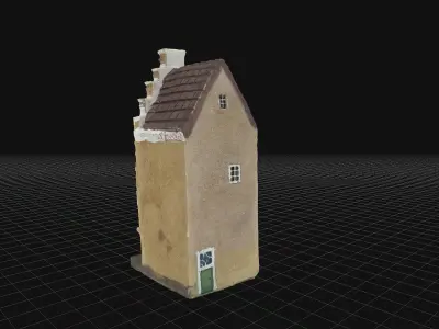House 3 old hand made stone house based of off Amsterdam 3D model