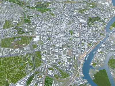 Szczecin Poland Low-poly 3D model