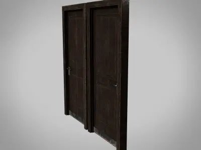 Bathroom door Low-poly 3D model