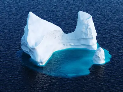 Iceberg floating in ocean Low-poly 3D model