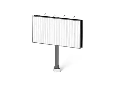 Rectangular Advertising Trivision Billboard - street sign banner 3D model