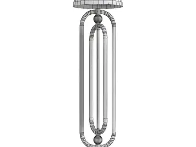 floor-lamp floor lamp with base and beads 3D model
