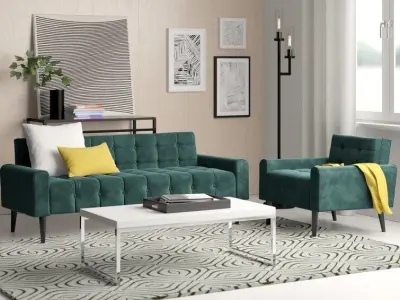 Perry 2 Piece Living Room Table Chair Set - 4 Colour 3D model
