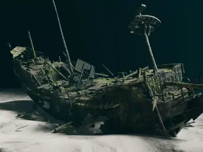 Pirate Ship Wreckage 3D model