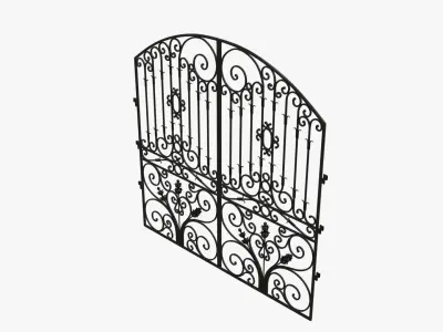 Gate-7 ornate wrought iron gate 3D model