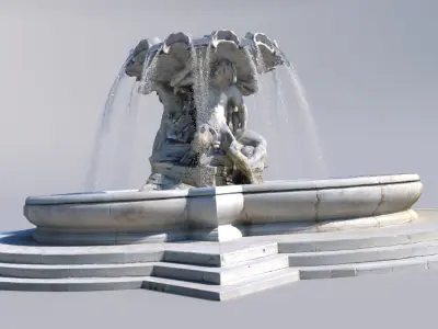 Triton fountain Low-poly 3D model