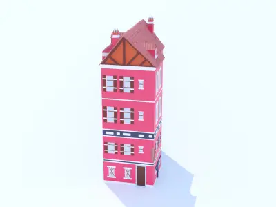 Italian Building number 8 Lowpoly Low-poly 3D model