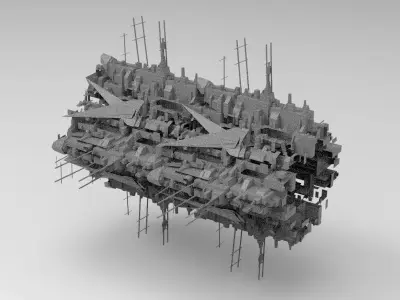 Sci-Fi City dystopia Mega city colony 1 3D model