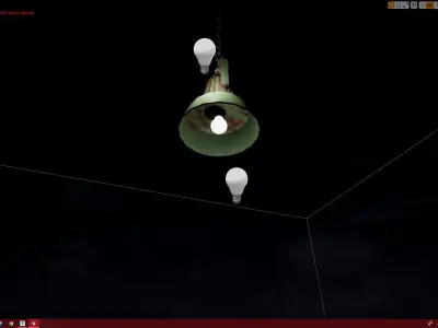 Celling Old Dirty Light Low-poly 3D model