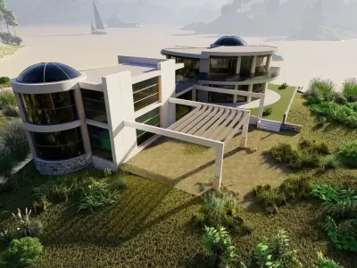 Casa Scene-villa-modern house 3D model 21