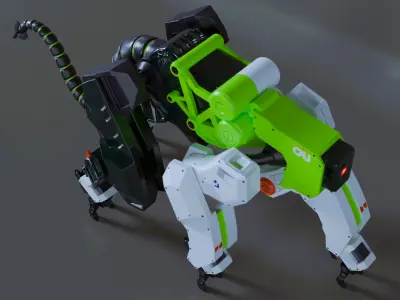 Sci-Fi Robot Futuristic Quadruped 3D model