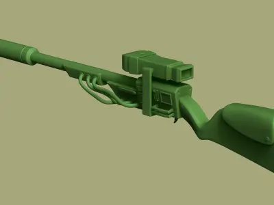 Sci-Fi Sniper Rifle - Gun - Weaponry Low-poly 3D model
