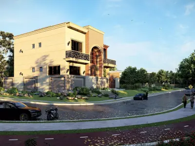 Villa-Casa Scene-Modern Villa  3D model