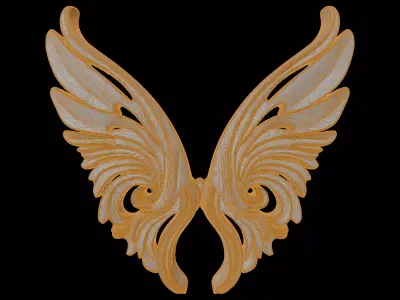 Decorative Wings Architectural Ornament 3D print model