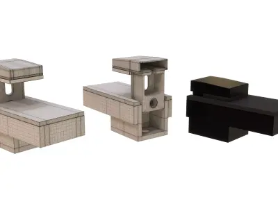 Wood and Glass Shelf Bracket 3D model