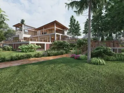 Vacation Villa 3D 2D Model SketchUp 3D model 3D model