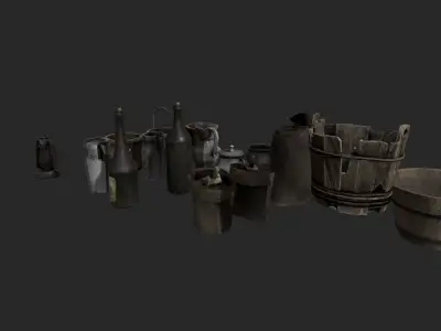 Pirate Props Low-poly 3D model