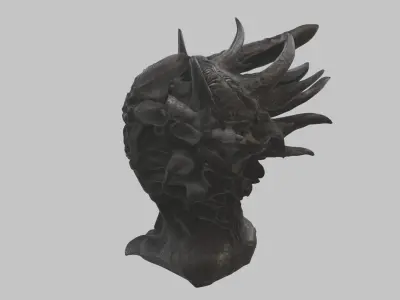 Alien Fantasy HR Giger Woman Scifi Head Bust  Low-poly 3D model