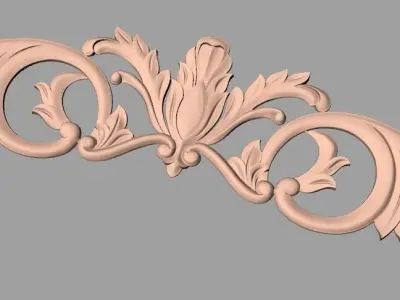 Door design 3D relief model STL format file for CNC carving E688 3D model