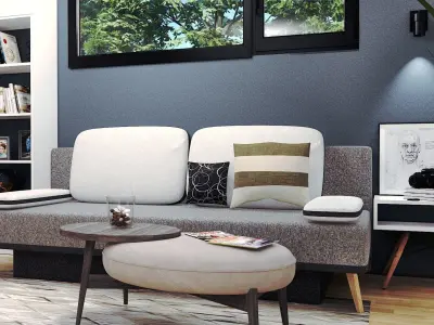 modern mobile home tiny house vacation house on 34m2 K34 Low-poly 3D model