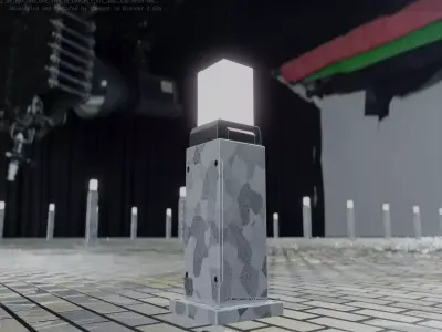 Street Light 8 Bollard 500mm Galvanized Version 3 Low-poly 3D model