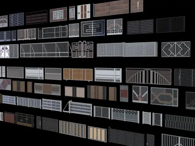 Gate door fence 3d models collection design 3D model