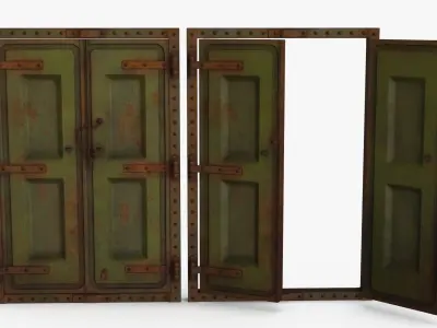 Rusted Metal Bunker Door 1 Low-poly 3D model