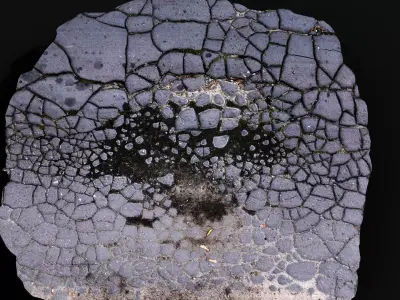 asphalt road cracked debris patch PBR photogrammetry Low-poly 3D model