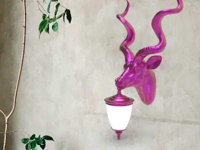 Goat Head Wall Lamp 3D print model