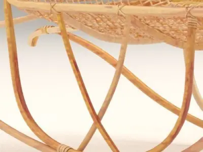 Wicker Rocking Chair 3D model