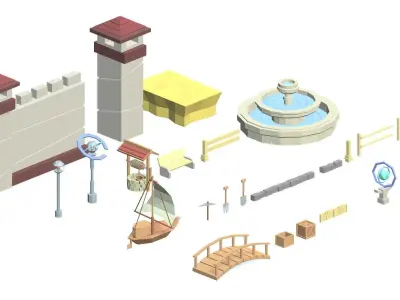 Fantasy Town Low Poly Pack by Phoreen Low-poly 3D model