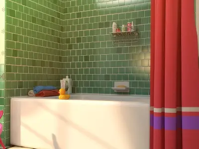 Cartoon Bathroom 3D model