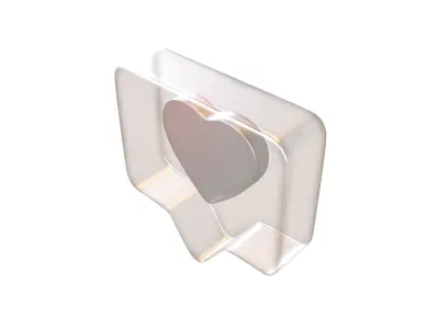 Socail Media Heart Bubble v1 014 Low-poly 3D model