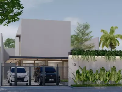 Night and Day Exterior House Render Ls12 SKP21 3D model