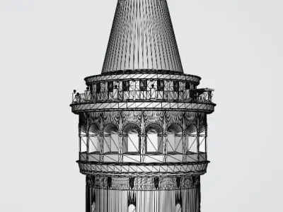 Galata Tower Historical Building 3D model